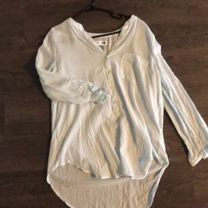 Gauzy material light blue tunic